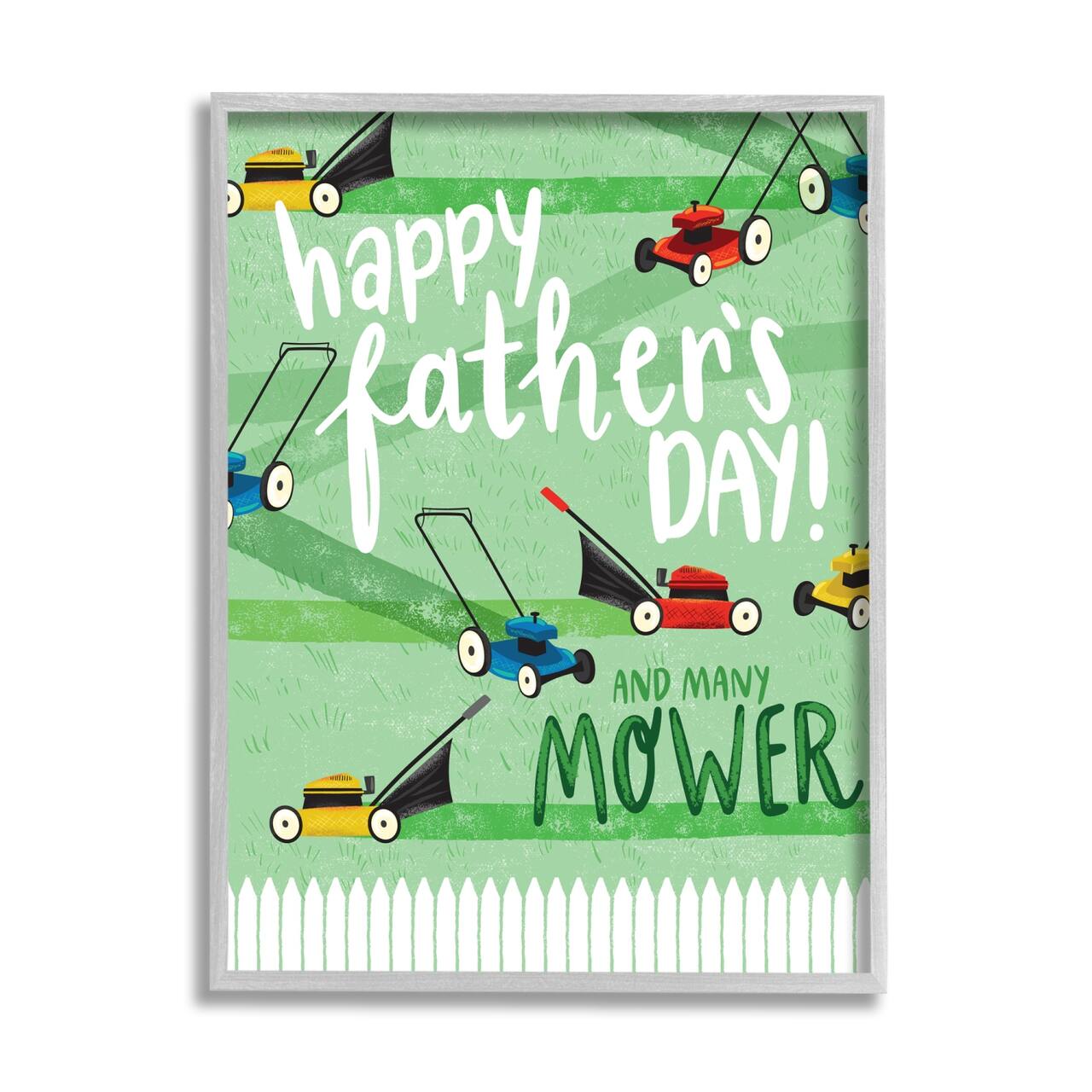 Stupell Industries Happy Father's Day Lawn Mowers Framed Giclee Art